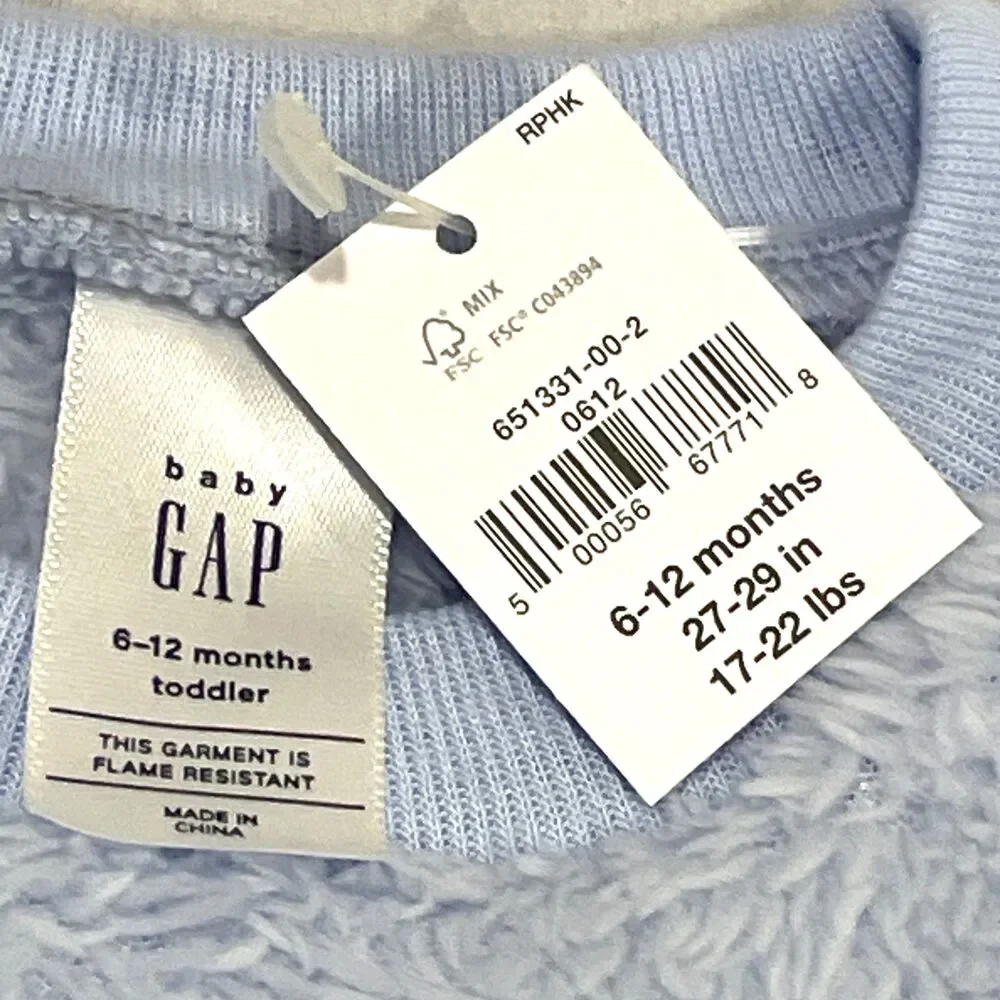 ~ Baby Gap 6-12mo Easter Bunny Fleece Top Lavender PJ Plushie Soft Fluffy Purple - Picture 3 of 12